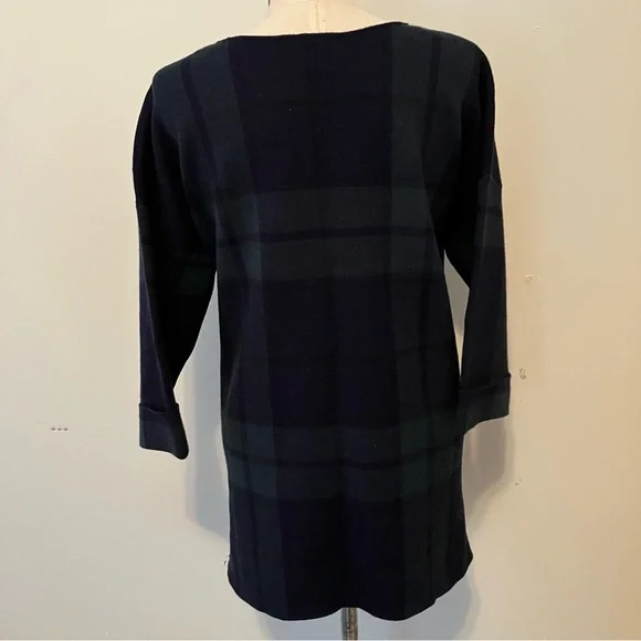 NEW Tahari Women’s Sweater 1X Black Watch Plaid Tartan Cuffed 3/4 Sleeve NWOT - Picture 7 of 7